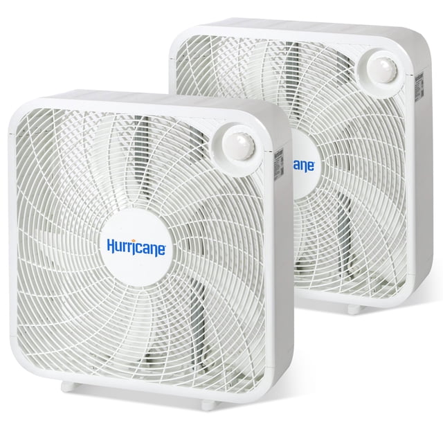 Hurricane 20 Pouces Classic Series Ventilateur sur Pied avec 3 Réglages de Vitesse, Lot de 2, Blanc