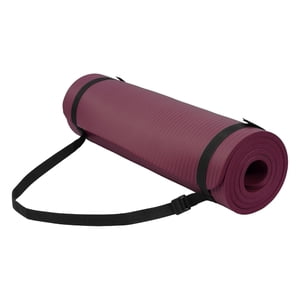 Fitvids 1/2" Tapis d'exercice de haute densité, porte-sangle, vin profond