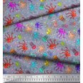 thumbnail image 2 of Soimoi Polyester Crepe Fabric Dot,Octopus & Jellyfish Ocean Printed Craft Fabric by The Yard 52 Inch Wide, 2 of 3