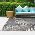 thumbnail image 2 of 6'x9' Tropical Leaves Pewter Polyweave Rug, 2 of 5