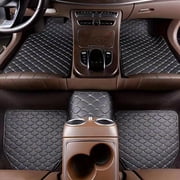 Maoww 5 Pcs Waterproof Leather Car Floor Mats Mats Car Floor Mats Protects Car Floor Dark Beige