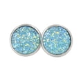 thumbnail image 2 of 12mm Boucles d'Oreilles en Acier Inoxydable Bijoux Anti Sensibilité Rétention Fine Simple Galvanoplastie Boucles d'Oreilles Rondes pour Mariage Thème Parti Cyan, 2 of 6