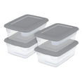 thumbnail image 1 of Ensemble de (4) boîtes de rangement Sterilite de 11,4 litres, bacs de rangement en plastique transparent, couvercle à enclenche, gris, 1 of 6