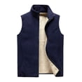 thumbnail image 2 of LOVZFMLL Jackets for Men's Fallow Full-Zip Stand Collar Sleeveless Jacket Have Pockets Solid Color Gilet, 2 of 3