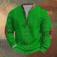 thumbnail image 4 of Penkiiy Haut Imprimé pour la Saint-Patrick pour Hommes Demi-Fermeture à Glissière Manches Longues Col Rond TG Multicolore, 4 of 5