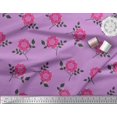 thumbnail image 2 of Soimoi Toile de Coton Feuilles & Fleurs Roses Imprimé Floral par Yard 56 Pouces de Large, 2 of 3