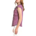 thumbnail image 4 of INSPIRE CHIC Women's Tie Neck Cap Sleeve Button Down Ruffle Summer Shirts, 4 of 6