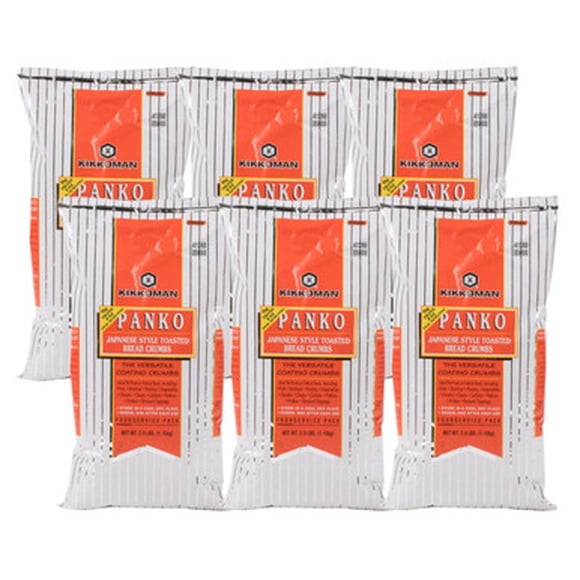 Kikkoman Japanese Style Toasted Panko Bread Crumbs, Professional Grade Crunchy Coating, 2.5 lb Bag, Case of 6