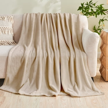 Gogreen Cozy Flannel Blanket Printed -Queen Size Bed Blanket for Home Decoration - Ultra Soft, Lightweight, Microfiber Throws (Twin - 60" x 80", Camel)