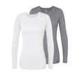thumbnail image 1 of Adar Underscrubs for Women Multi Color 2 Pack - Long Sleeve Underscrub Comfort Tee, 1 of 7