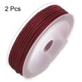 thumbnail image 3 of Unique Bargains 2 Pack Twisted Nylon Twine Thread Beading Cord 3mm 7M/23 Feet Extra Strong Braided Nylon String, Dark Red, 3 of 6