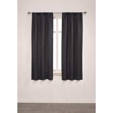 Mainstays Chambray Blackout 63" Window Curtains Panel Pair