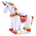 thumbnail image 2 of WondeRides Ride on Unicorn Toy,  Plush Mechanical Walking Horse with Wheels, No Battery Powered, Rainbow Design, Kids Ages 3–5, M332, 2 of 7