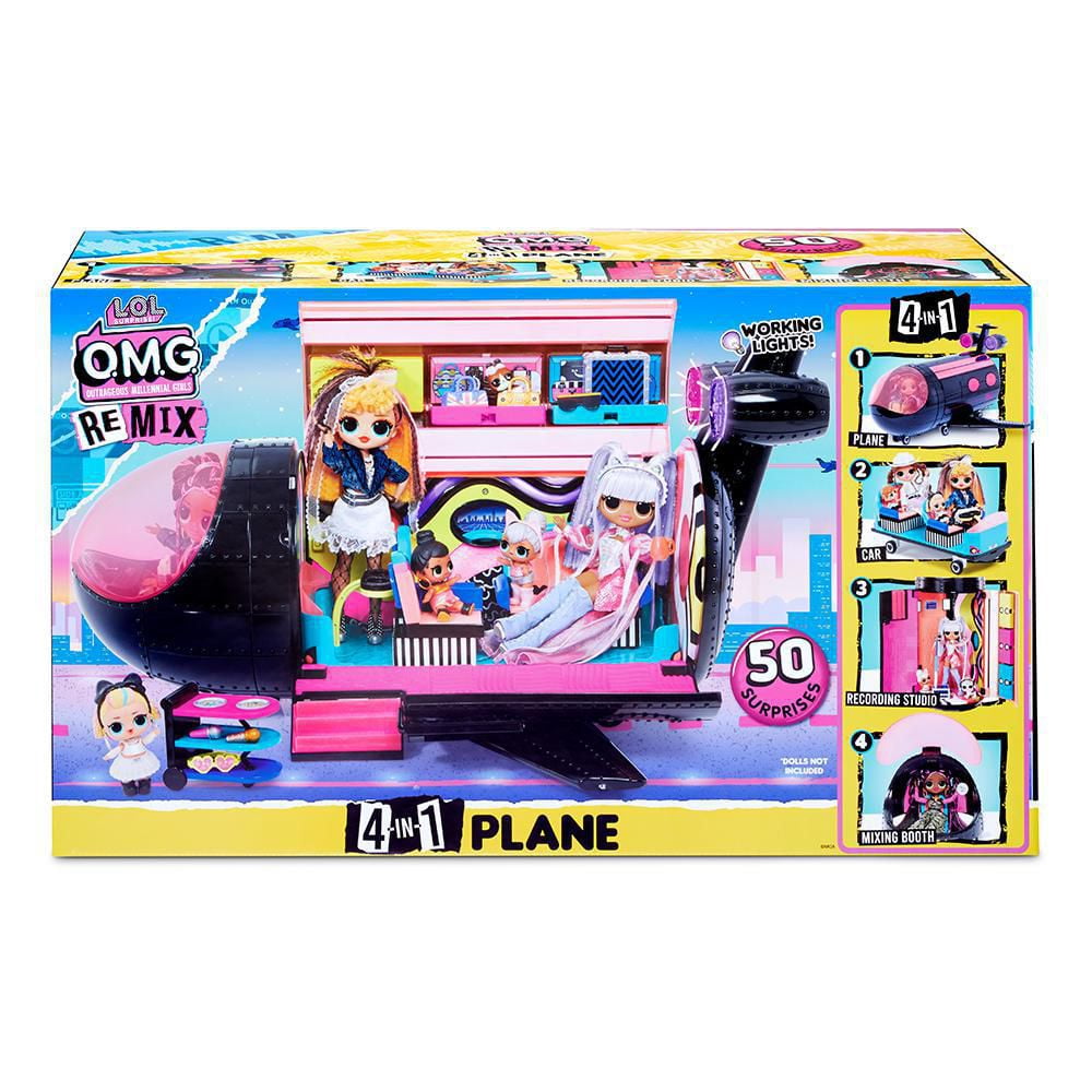 L.O.L. Surprise! O.M.G. Remix 4-in-1 Plane Playset Transforms – 50 Surprises