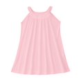 thumbnail image 1 of WEIYLL Robes pour Filles Sortie de Plage Sans Manches Débardeur Fin Couleur Unie Volants Robe Rose 7-8 Ans, 1 of 4