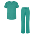 thumbnail image 1 of Adar Universal Unisex Scrub Set - Unisex V-Neck Scrub Top & Tapered Drawstring Scrub Pants, 1 of 1