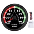 thumbnail image 2 of Marine Rudder Angle Indicator Gauge, Rudder Angle Gauge Red Backlight with Reverse Connection  for Vessel Yacht for Boat Black Dial Silver Cover,White Dial Silver Cover,Black Dial, 2 of 8
