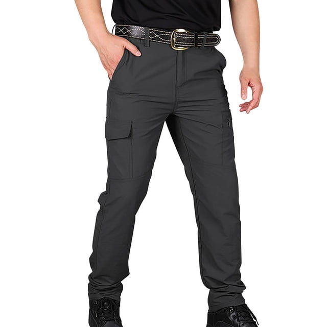 Kcodviy Summer Quickdrying Sports Outdoor Men Men's Open Leg Pant with Pockets Mountaineering Men's Work Pants