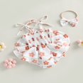 thumbnail image 4 of Infant Baby Girl Dress Sleeveless Spaghetti Strap Ruffle Romper Dress Set Summer Floral Bodysuit 3-6 Months, 4 of 8