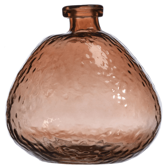 Bouclair Hammered Glass Bottle Vase, Dusty Rose/Amber