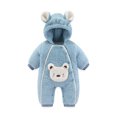thumbnail image 1 of LSLJS Barboteuse pour Bébé Fille Garçon Combinaison Pyjama Manches Longues à Capuche en Peluche Tenue Automne Hiver, 1 of 7