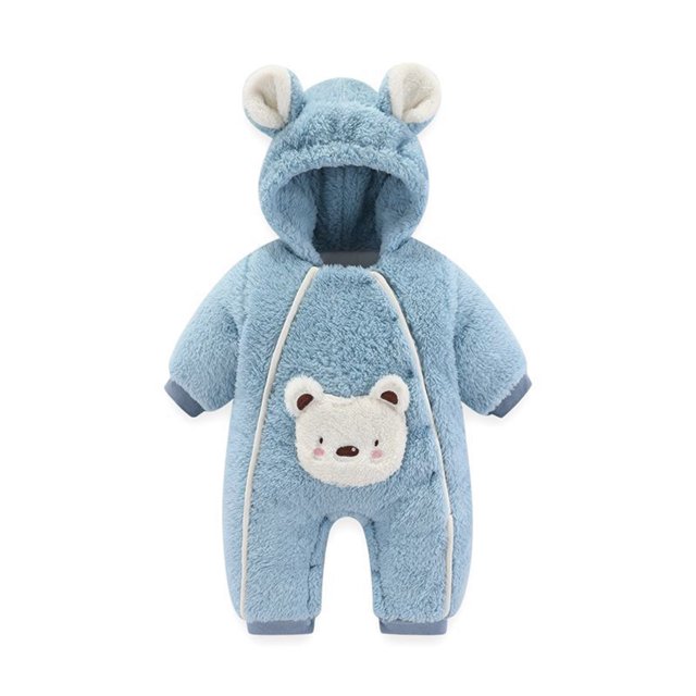 LSLJS Barboteuse pour Bébé Fille Garçon Combinaison Pyjama Manches Longues à Capuche en Peluche Tenue Automne Hiver
