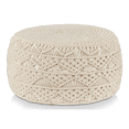 thumbnail image 1 of Bouclair Pouf en Macramé Beige, 1 of 10