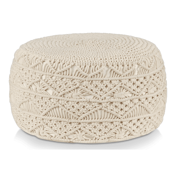 Bouclair Beige Macrame Ottoman