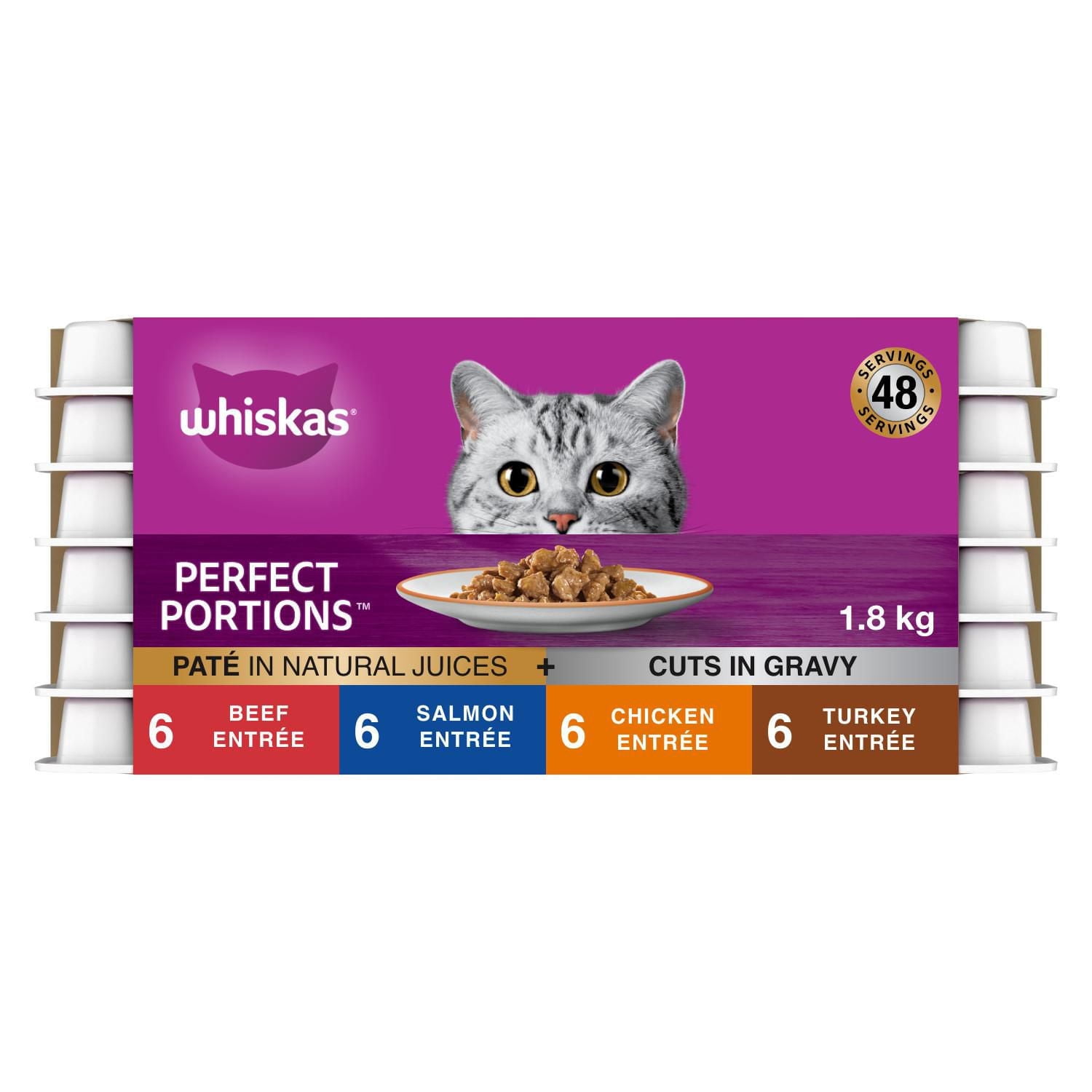 Whiskas Perfect Portions Cuts in Gravy & Paté Variety Pack Adult Wet Cat Food