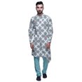 thumbnail image 1 of Atasi Designer Kurta Pajama For Men Printed Angrakha Kurta Set Summer Clothing, 1 of 3