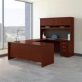 thumbnail image 2 of Pemberly Row 72"W U-Shaped Desk with Hutch and Storage in Mahogany, 2 of 7