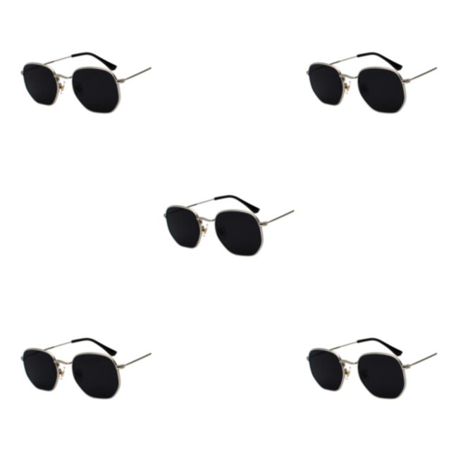 Redempat Fashionable Polarized Lens Small Frame Sun Glasses For Trendy Style Silver black gray C1 5Set