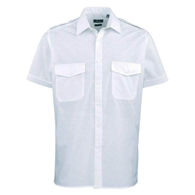 Premier Chemise de Travail Unie pour Homme à Manches Courtes de Pilote