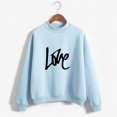 thumbnail image 2 of CEHVOM Femmes Mode Décontractée Imprimé Col Rond Ample Manches Longues Hauts Courts Blouse Chandails Sans Capuche Liquidation, 2 of 5