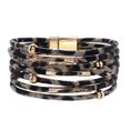 thumbnail image 1 of QualitChoice Bracelet Multi-layers Magnetic Buckle Leather Multi-colored Leopard Print Valentines Day Gifts Bracelets Hand Jewelry Light Brown 1Set, 1 of 6