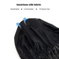 thumbnail image 5 of Bonnets de Douche, Bonnet de Douche Doublé en Soie pour Femmes, Réutilisable, Taille Ajustable, Lavable et Imperméable, Grand Bonnet de Douche en Satin - Noir, 5 of 5