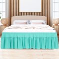 thumbnail image 2 of PiccoCasa Polyester Brushed Bed Skirt with Elastic Dust Ruffles 16" Drop, King Turquoise, 2 of 9