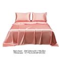 thumbnail image 3 of EGNMCR Drap et Taie d'Oreiller en Satin Mat Uni Doux Style Hôtel en Soie, Format Double, Draps et Taies d'Oreiller en Polyester, 3 of 6