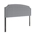 thumbnail image 1 of Cora Upholstered Clipped-corner Headboard w/ Nailhead Trim Grey King, 1 of 10