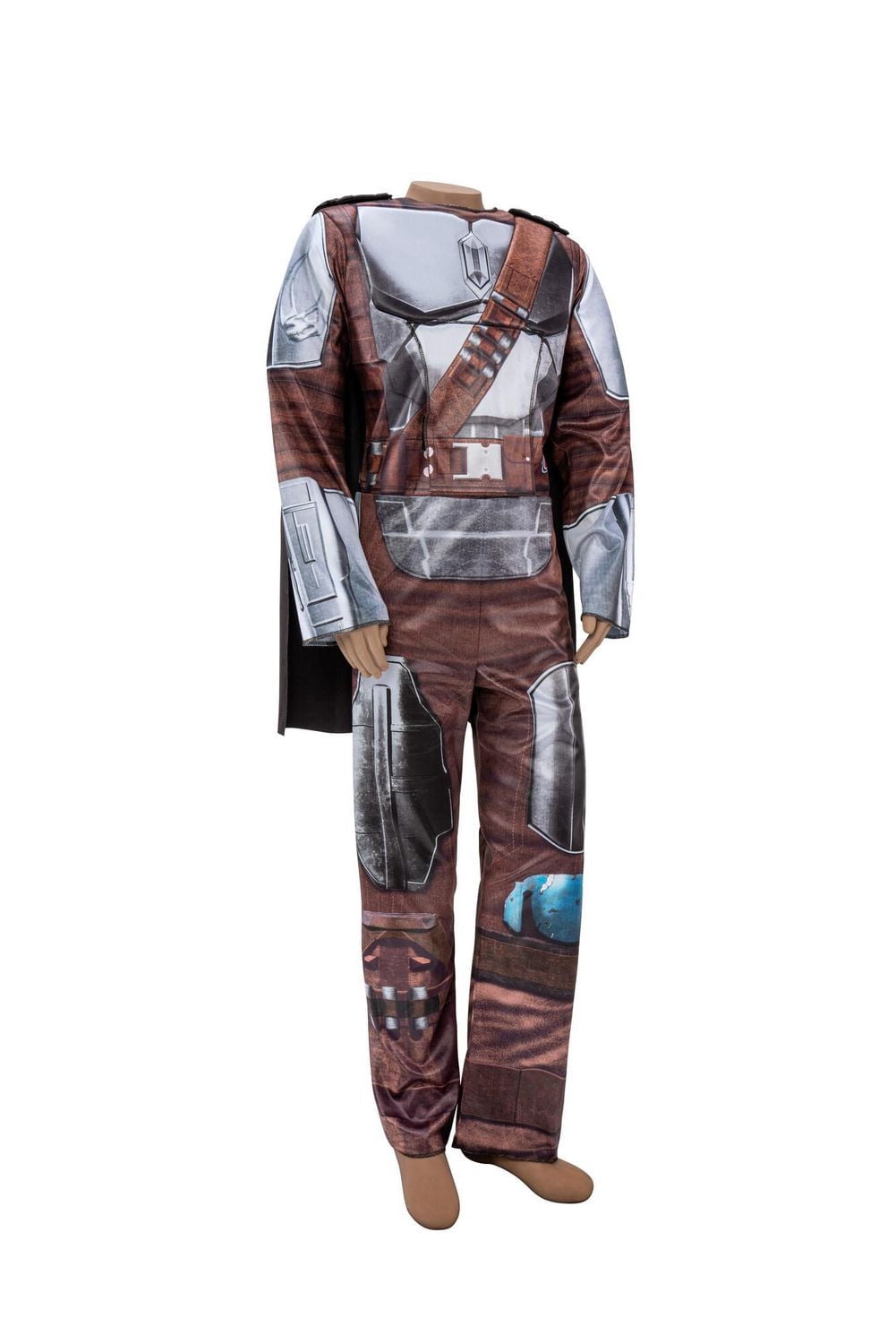 STAR WARS Adaptive The Mandalorian Youth Costume - Combinaison imprimée avec accès au tube, jambes plus spacieuses et masque en plastique 3D