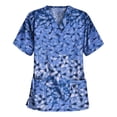 thumbnail image 2 of Hauts à Manches Courtes pour Femmes à Col en V Blouse T-shirt d'Uniforme de Travail pour Femmes, 2 of 3