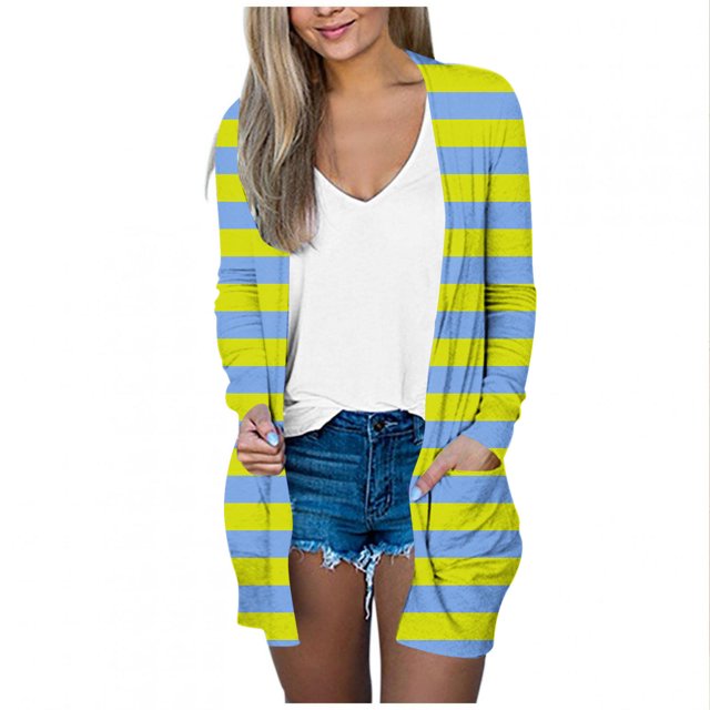Pisexur Veste pour Femmes, Cardigans à devant Ouvert, Manteaux Trench, Vestes d'Automne, Mode Féminine Décontractée, Chemise Imprimée à Manches Longues, Cardigan