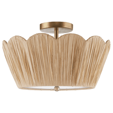 Bouclair Natural Raffia Scalloped Ceiling Lamp