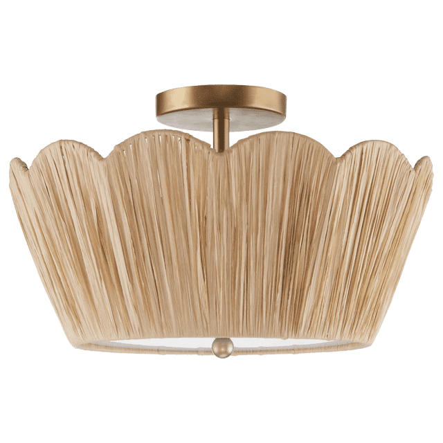 Bouclair Natural Raffia Scalloped Ceiling Lamp