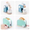 thumbnail image 4 of Children‘s Wooden Simulation Kitchen Toy Set Play House Early Education Toy Bread Machine Coffee Machine Juicer Microwave Oven, 4 of 6