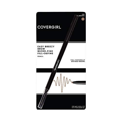 COVERGIRL Easy Breezy Brow Micro-Fine + Define Pencil, Micro-fine Tip, No Sharpening Required, Built-in Spoolie-Brush, 100% Cruelty-Free