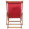 thumbnail image 4 of vidaXL Chaise de Plage Pliante Tissu et Cadre en Bois Rouge, 4 of 5