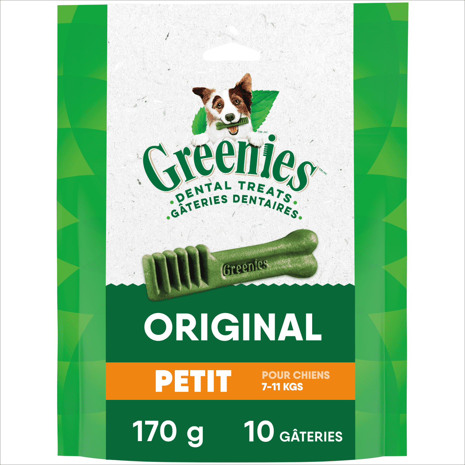Gâteries dentaires naturelles pour chiens adultes Greenies Original PETIT format