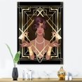 thumbnail image 1 of Designart Retro Women In Golden Art Deco Geometrics I Canvas Wall Art, 1 of 4
