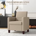 thumbnail image 4 of HOMCOM Modern Accent Chair Fabric Armchair w/ Non-Slip Pads, Light Brown, 4 of 10